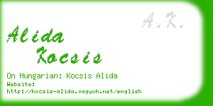 alida kocsis business card